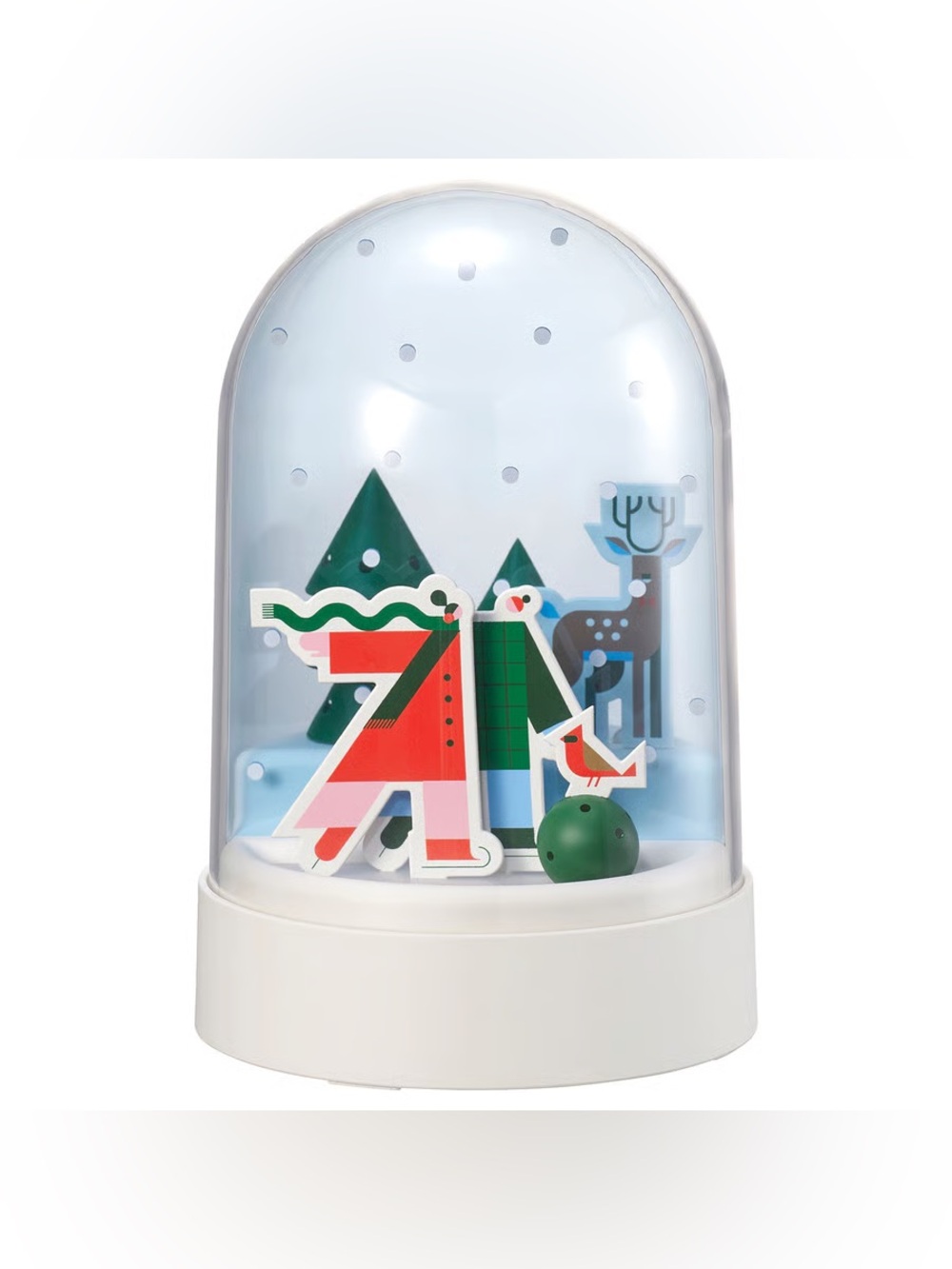 IKEA STRÅLA Snowy Night Table Lamp Battery Operated Dome Christmas Decor 7" New